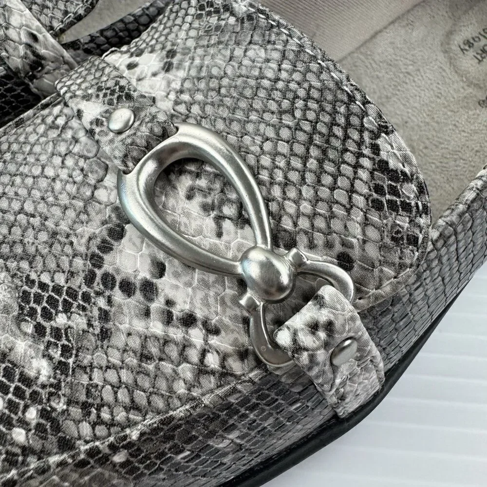 Kim Rogers Blayne Snake Print Loafers 7M Horsebit Comfort Flats